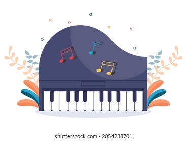 Music Festival Background Vector Illustration With Musical Instruments and Live Singing Performance for Poster, Banner or Brochure Template