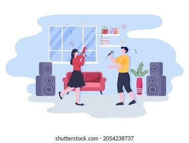 Music Festival Background Vector Illustration With Musical Instruments and Live Singing Performance for Poster, Banner or Brochure Template