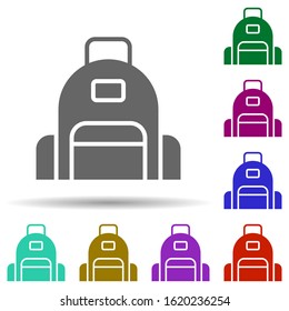 Music festival, backpack, luggage, travel in multi color style icon. Simple glyph, flat vector of music festival icons for ui and ux, website or mobile application