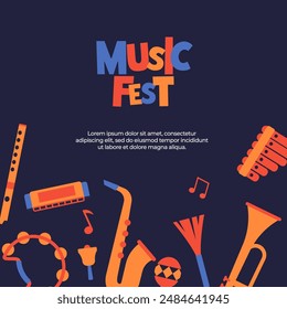 Music festival banner. Concert banner