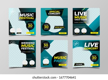 Music festival banner template for social media post, flyer and web banner