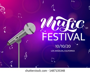 Music festival  brush lettering. Vector illustration for banner