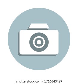 Music festival, camera, photo badge icon. Simple glyph, flat vector of music festival icons for ui and ux, website or mobile application