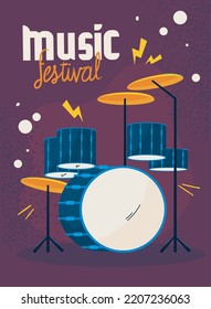 music festival cartel with drum