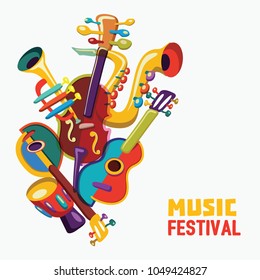 Music festival. Colorful music background. Vector illustration