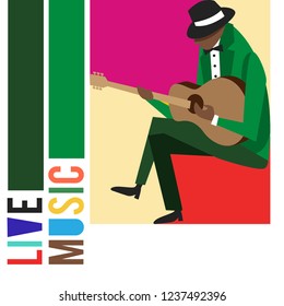 Music Festival Colorfull Jazz Musicians Flat Vector illustration