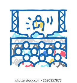 music festival doodle icon sketch vector. music festival sign. isolated symbol illustration