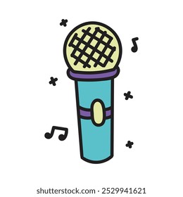 Music Festival Doodle Illustration - Mic