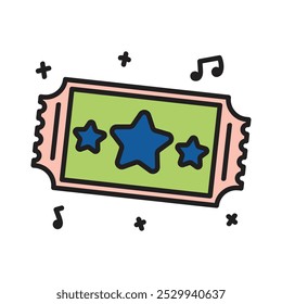 Music Festival Doodle Illustration - Ticket