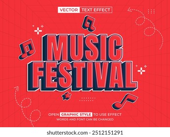 music festival editable text, font effect, 3d text for title