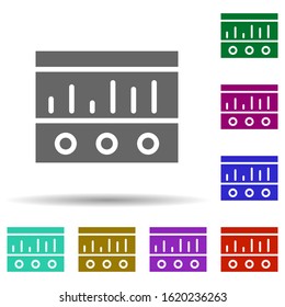 Music festival, electronics, mixer, sound in multi color style icon. Simple glyph, flat vector of music festival icons for ui and ux, website or mobile application