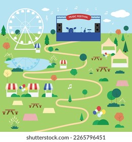 Music festival flat vector, Concert Poster