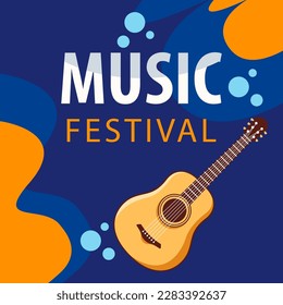 Music Festival Flayer Logo Vector Template Design Illustration