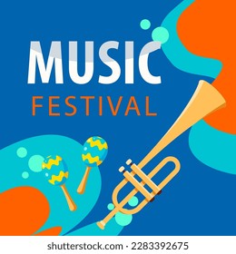 Music Festival Flayer Logo Vector Template Design Illustration