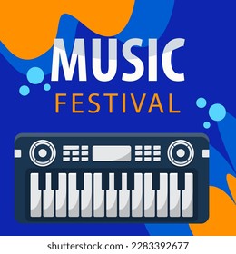 Music Festival Flayer Logo Vector Template Design Illustration