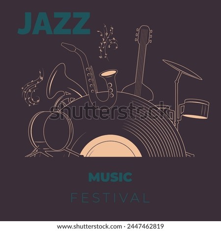 music festival flier or poster design. vector illustration retro style