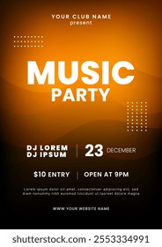 Music festival flyer layout design. Musical event poster background. Live music, party invitation. Vector illustration