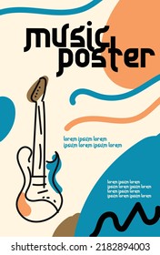 music festival flyer. music Vector illustration with vintage style