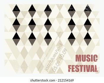 Music festival with geometric piano keys - vector illustration