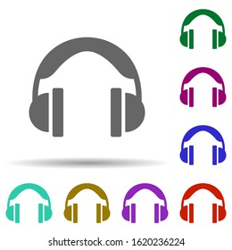 Music festival, headphones, audio in multi color style icon. Simple glyph, flat vector of music festival icons for ui and ux, website or mobile application