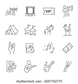 Music Festival icons set. Music Festival pack symbol vector elements for infographic web