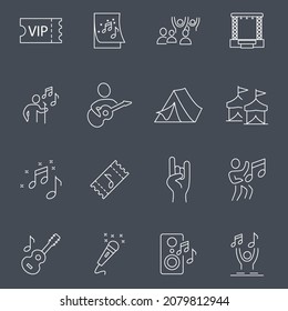 Music Festival icons set. Music Festival pack symbol vector elements for infographic web