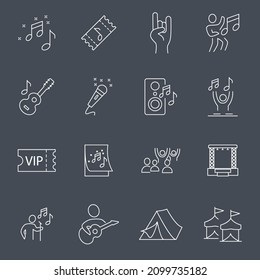 Music Festival icons set . Music Festival pack symbol vector elements for infographic web