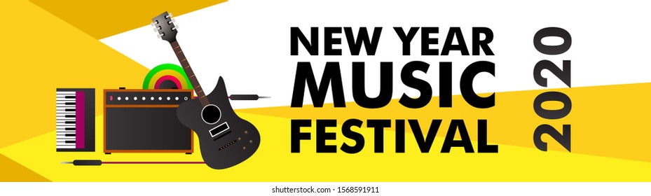 Music Festival Illustration Design for 2020 New Year Party and Event. vector illustration in eps10