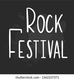 Music festival lettering vector illustration. Calligraphy style template for poster, banner, flyer, ticket, event program, brochure for rock concert.