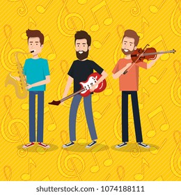 music festival live with men playing instruments