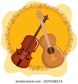 music festival live with violin and guitar acoustic