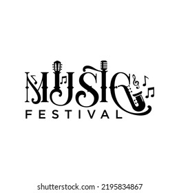 Music Festival Logo Design Vector