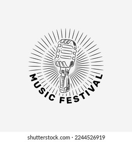 Music Festival Microphone Logo Design