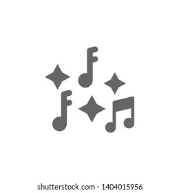 Music festival, music notes, quaver, stars icon. Element of music festival icon. Premium quality graphic design icon. Signs and symbols collection icon