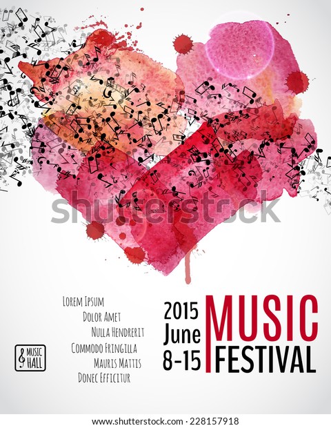 Music Festival Poster Background Template Watercolor Stock Vektorgrafik Lizenzfrei