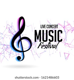 music festival poster design with clef notes