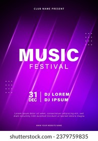 Music festival poster design. Music party invitation flyer template. Vector illustration