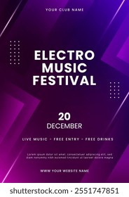 Music festival poster design. Music party flyer with geometric shape. Abstract sound cover layout. Vector illustration