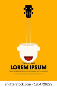 Music festival poster design template modern vintage retro style. Can be used for background, backdrop, banner, brochure, leaflet, flyer, publication, advertisement, vector illustration