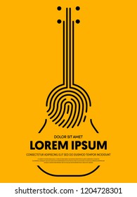Music festival poster design template modern vintage retro style. Can be used for background, backdrop, banner, brochure, leaflet, flyer, publication, advertisement, vector illustration