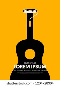 Music festival poster design template modern vintage retro style. Can be used for background, backdrop, banner, brochure, leaflet, flyer, publication, advertisement, vector illustration