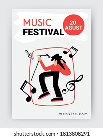 Music festival poster design. vector illustration