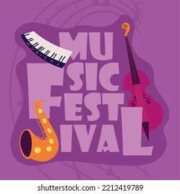 music festival poster, design vector - Shutterstock ID 2212419789