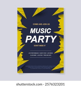 Music festival poster with event details template