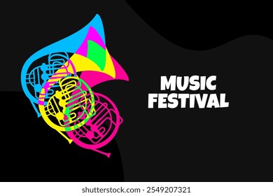 Poster zum Musikfestival. Jazz Live-Konzert. Hintergrund der Vektorgrafik. Entwurfsvorlage.