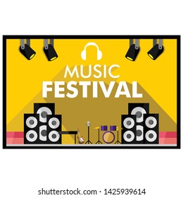 Music festival poster lanscape design 