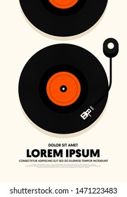 Music festival poster modern vintage retro style. Graphic design template can be used for background, backdrop, banner, brochure, leaflet, flyer, print, publication, vector illustration