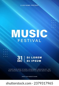 Music festival poster. Musical party flyer template. Futuristic colorful music party invitation design. Vector illustration