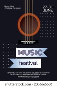 afiche del festival de música para la fiesta nocturna