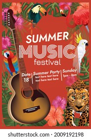 music festival poster for night party